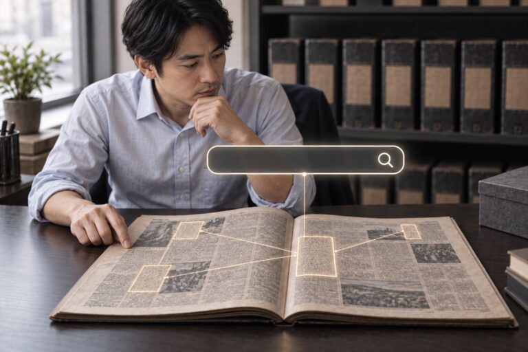 新聞社×AI検索サービスのイメージ画像