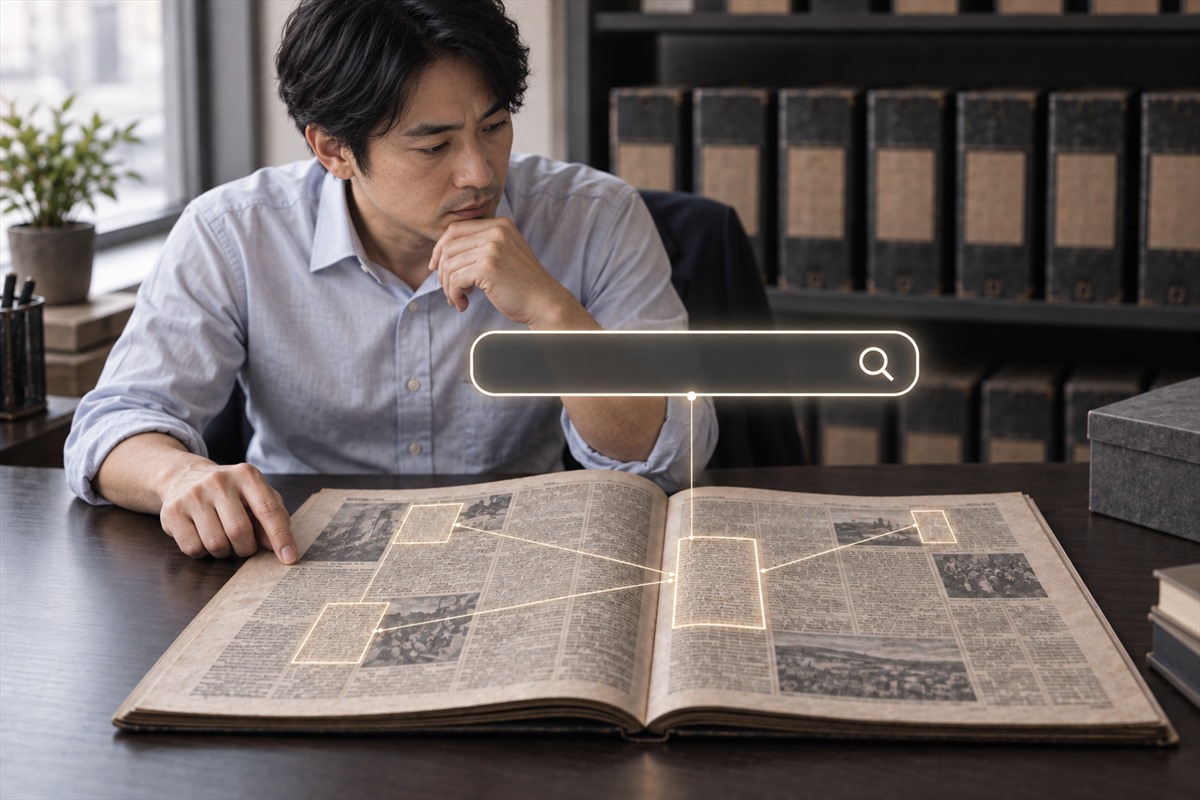 新聞社×AI検索サービスのイメージ画像